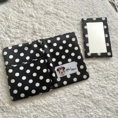 ミニーちゃん ミラー付き 手帳型 ケース