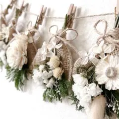 ドライフラワー　ナチュラルフラワー　ガーランド　＊WHG