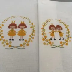 クロスステッチ完成品　２枚セット