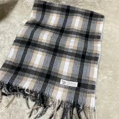 カシミヤ100マフラー　チェック