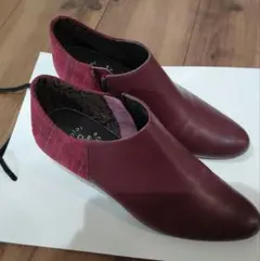 卑弥呼 バーガンディ ショートブーツ レザー