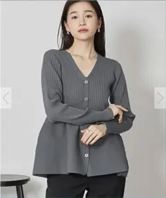 前後2way ペプラム　ニット　トップス
