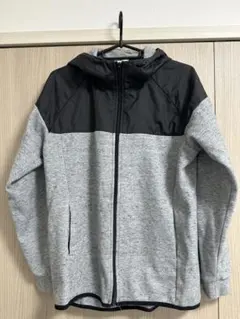 グレー/ブラック フード付きパーカー