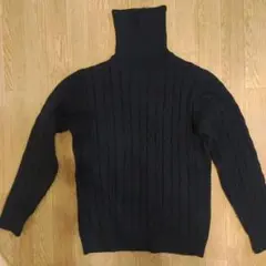 nano・universeナノ・ユニバース　ケーブル編み タートルネックセーター