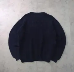 90s Eddie Bauer ローゲージ コットンニット L ネイビー