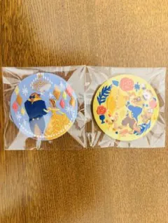 ディズニー刺繍缶バッジ２　第一弾　美女と野獣　ベル２種セット　完売品　レア