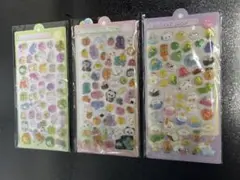 動物シリーズ03 ぷくぷくシール　3Dシール　3枚セット