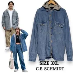 【US古着】C.E. SCHMIDT デニムシャツ 裏地キルティング 3XL