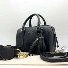 極美品✨トリーバーチ　ミニボストンバッグ　3way　レザー　ブラック　タッセル