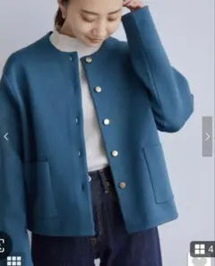 green label relaxing フォルム カーディガン グリーン