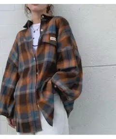 ⭐︎美品⭐︎チェック柄ネルシャツ オンブレ　BIGシャツ　オーバーサイズ
