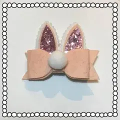 新品♡まとめ売り対象！うさ耳クリップ 髪飾り 女の子用髪留め リボンうさぎ