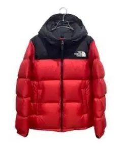 THE NORTH FACE フード付きダウンジャケット レッド/ブラック激安！