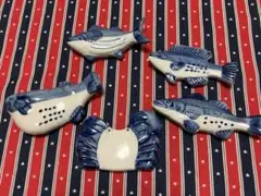 魚形陶器箸置きセット 5個