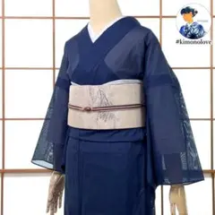 小紋絽　名古屋帯セット　a122H 夏着物　正絹 夏物 八寸名古屋帯 絽 綴れ 絽刺し刺繍 花籠模様 正絹 お太鼓柄