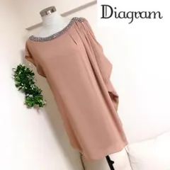 ダイアグラムのビジュー付ワンピースフォーマル36ピンク