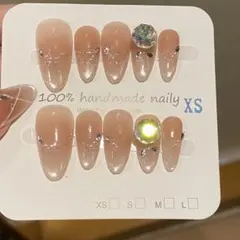 マグネットキラキラ　ストーン付き　XS ネイルチップ