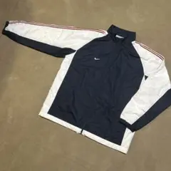 【美品】Nike ナイロンジャケット XLネイビー/ホワイト