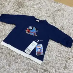 新品☆petit main トーマスサガラアップリケ長袖Tシャツ 80