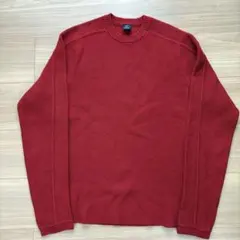 00s OLD GAP 赤 クルーネック ニット セーター Sのサムネイル