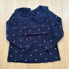babyGap 長袖カットソー ハート柄 フリル襟 2years