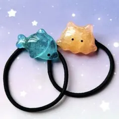 猫 ねこ ヘアゴム レジン ③ - メルカリ