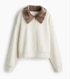 H&M 襟付きスウェットトップス　XS ベージュ