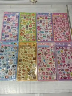 【非売品】3Dドロップシール 8枚セット 猫 くま フルーツ　レジン プライズ