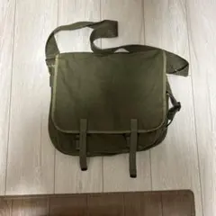 50s フランス軍TTA リネン綿ショルダーバッグ ブレッドバッグ　オリーブのサムネイル