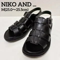 【美品】 NIKO AND... メンズ ブラック グルカサンダル 25.0cmのサムネイル