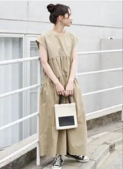 【中古品】フリークスストア　ワイルドシングス ノースリーブワンピース　ベージュ