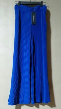 TRENDYOL ロイヤルブルー リブ編みシアーワイドパンツ XS