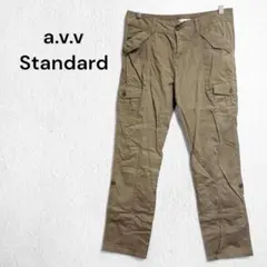 アーヴェヴェ カーゴパンツ ミリタリー コットン混 ストレッチ アースカラー