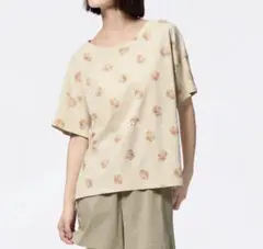 最終価格 GU コットンカラーラウンジセット(半袖)(ドッグ) L 完売