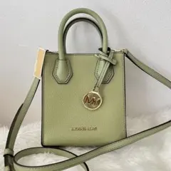《新品》MICHAEL KORS ライトグリーン レザー ショルダーバッグ