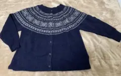 SM2 Samansa Mos2 ネイビー フェアアイル柄 カーディガン