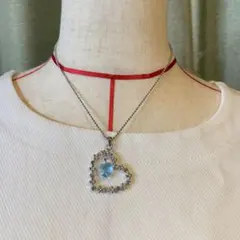 ハート キラキラ クリスタル ビジュー ネックレス ペンダント