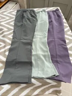 GU フレアパンツ 3色セット グレー・ミント・ラベンダー サイズL