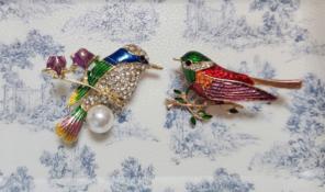 鳥モチーフブローチ2種セット
