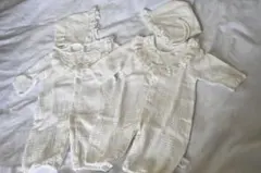 双子　ホワイトコットン　セレモニードレス　退院着 2点セット