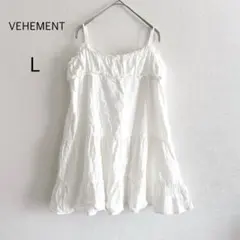 【新品】 VEHEMENT キャミチュニック ノースリーブ ホワイト 白 Lのサムネイル
