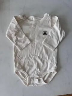 アイボリー 長袖ボディスーツ 80サイズ