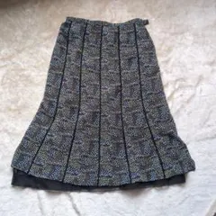 最終価格【美品】フレアスカート　ロング　チュール　レイヤード　花柄　Ｌ　日本製