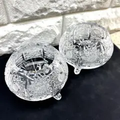 未使用品 BOHEMIA 500PKカット 可愛い猫足シュガーポット 2個セット