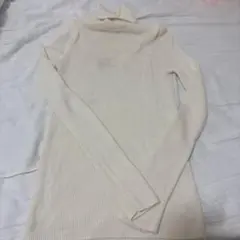 ユニクロ メリノリブタートルネックセーター S オフホワイト