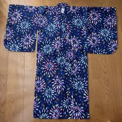 みきはうす　花火柄浴衣（女児用）　紺　120のサムネイル