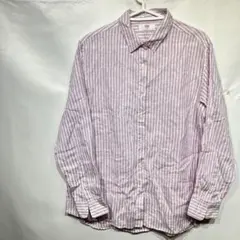 UNIQLOユニクロ プレミアムリネンストライプシャツ 長袖リネンシャツ XLのサムネイル