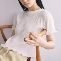 試着のみ TODAYFUL Compact Crape T-shirts 白のサムネイル
