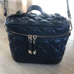 RANDA ブラック キルティング ショルダーバッグ 2way バニティバッグ