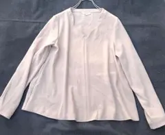 PLST プラステ　ポリエステル100%ブラウス　ピンク Vネック 長袖　M